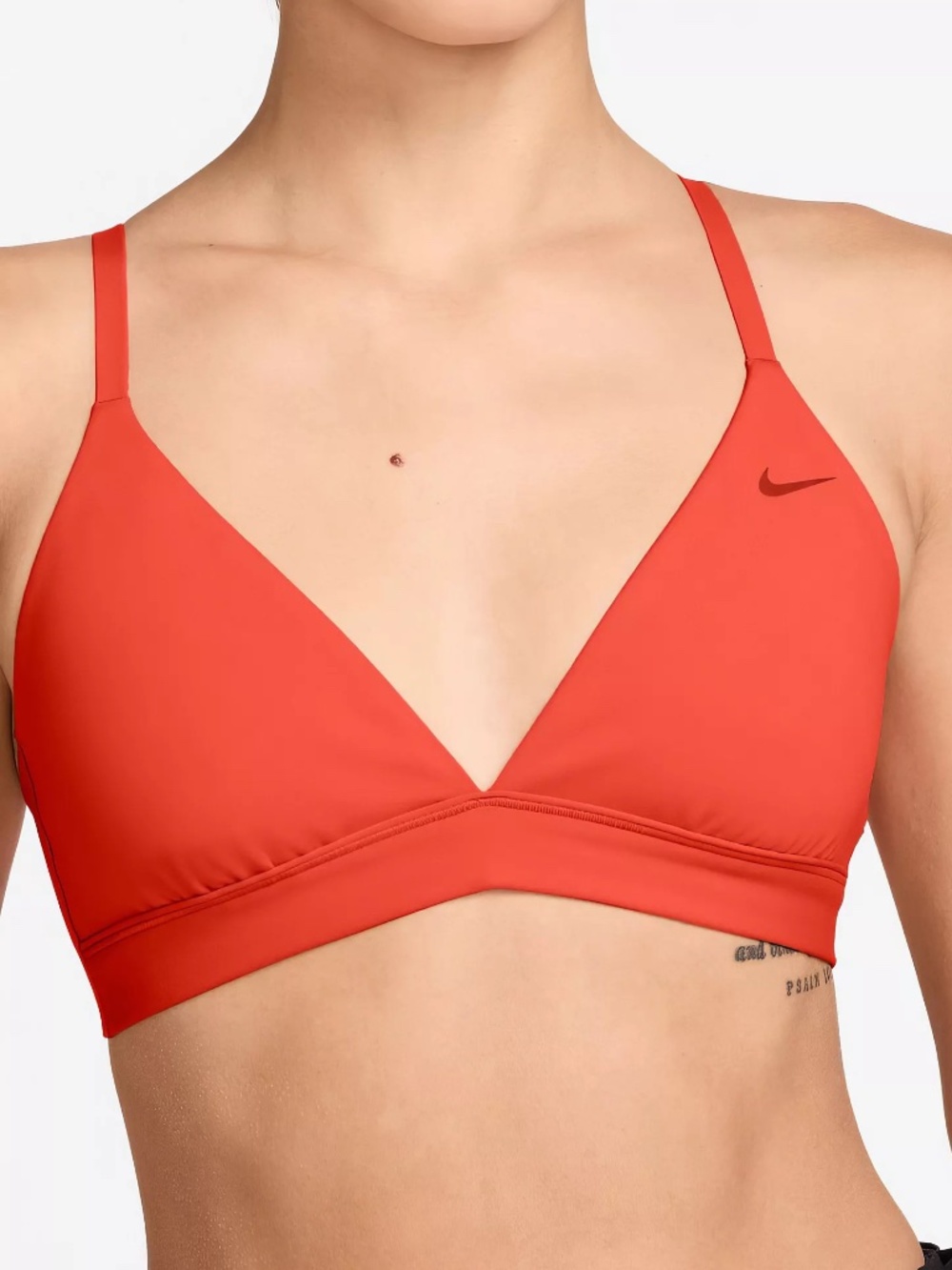 NEW Nike Dri-FIT Light Support Triangle Sports Bra Orange Minimalist Gym Sporty